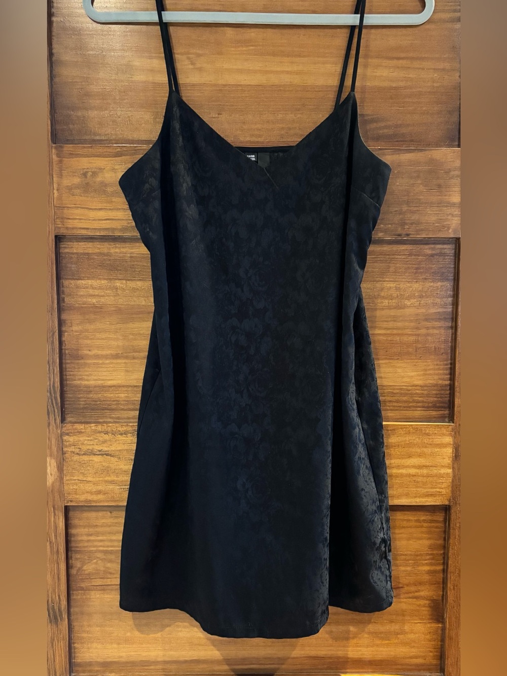 Garage Black Floral Jacquard Mini Slip Dress